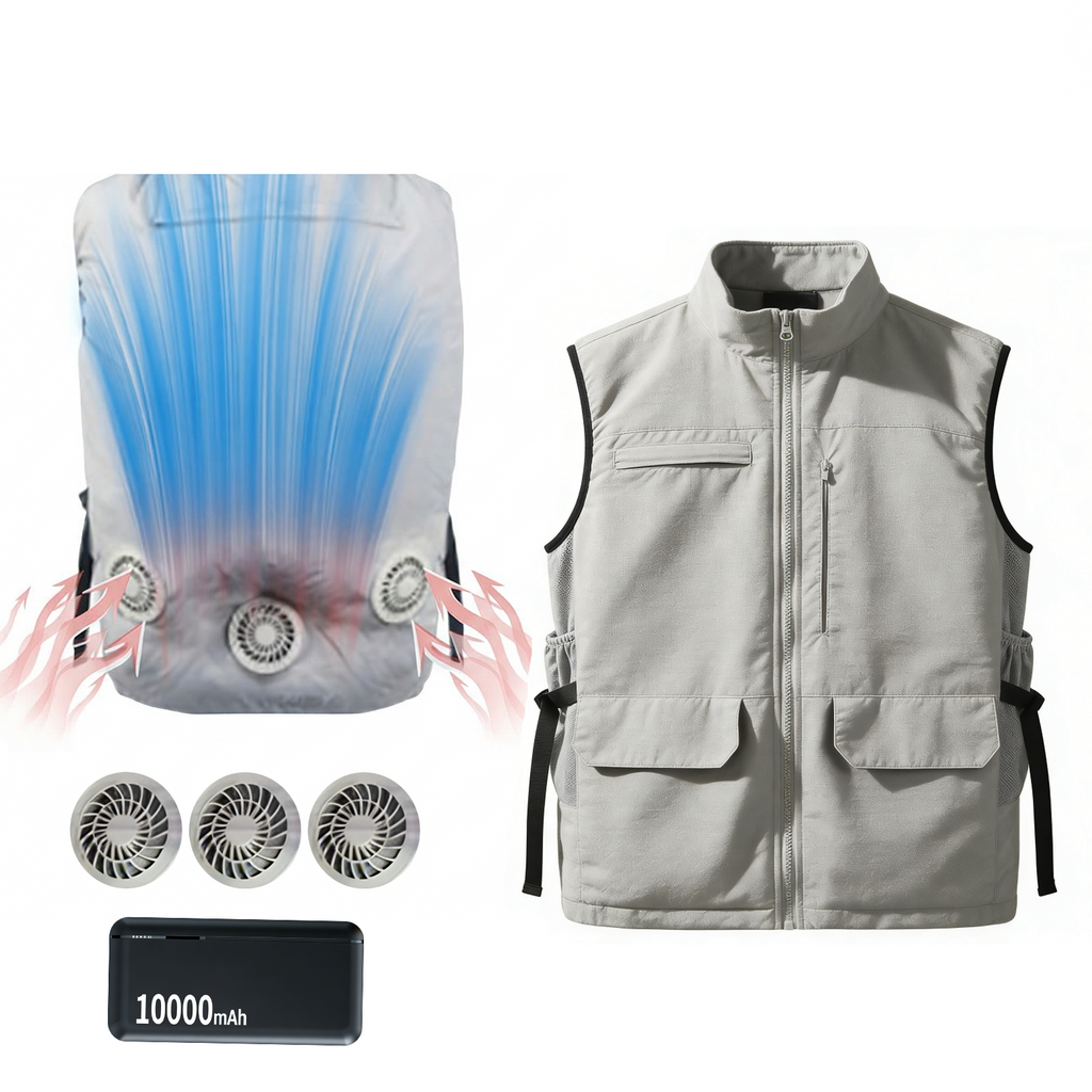 Dual Cooling Fan Shirt with Evaporative Cooling Pad | USB Cooling Apparel for Golf & Outdoor