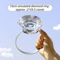 Giant Crystal Diamond Engagement Ring Prop for Wedding Christmas Decor
