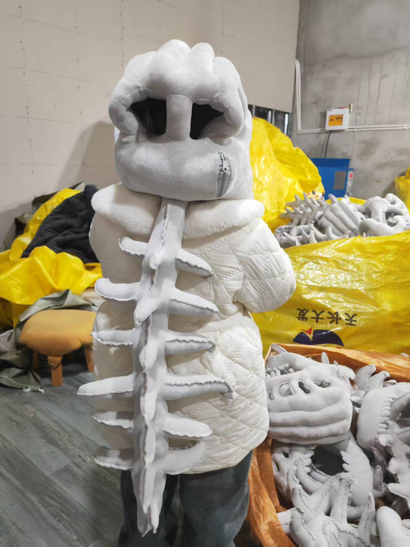 Plush Dinosaur Skeleton Head Hat for Kids & Adults