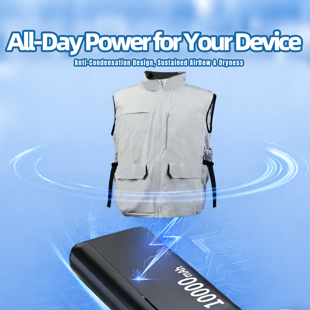 Dual Cooling Fan Shirt with Evaporative Cooling Pad | USB Cooling Apparel for Golf & Outdoor