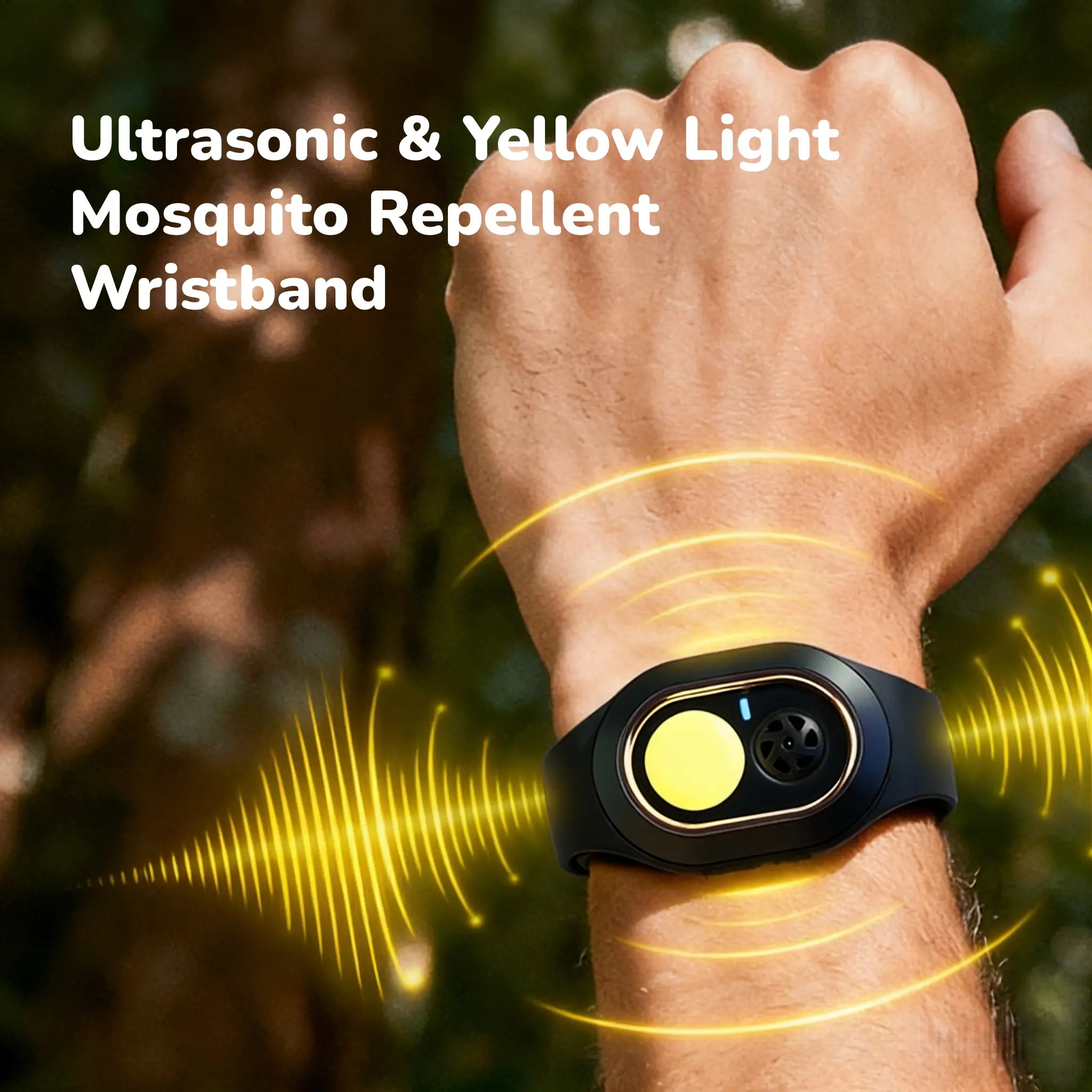 Rechargeable Ultrasonic & Yellow Light Mosquito Repellent Wristband