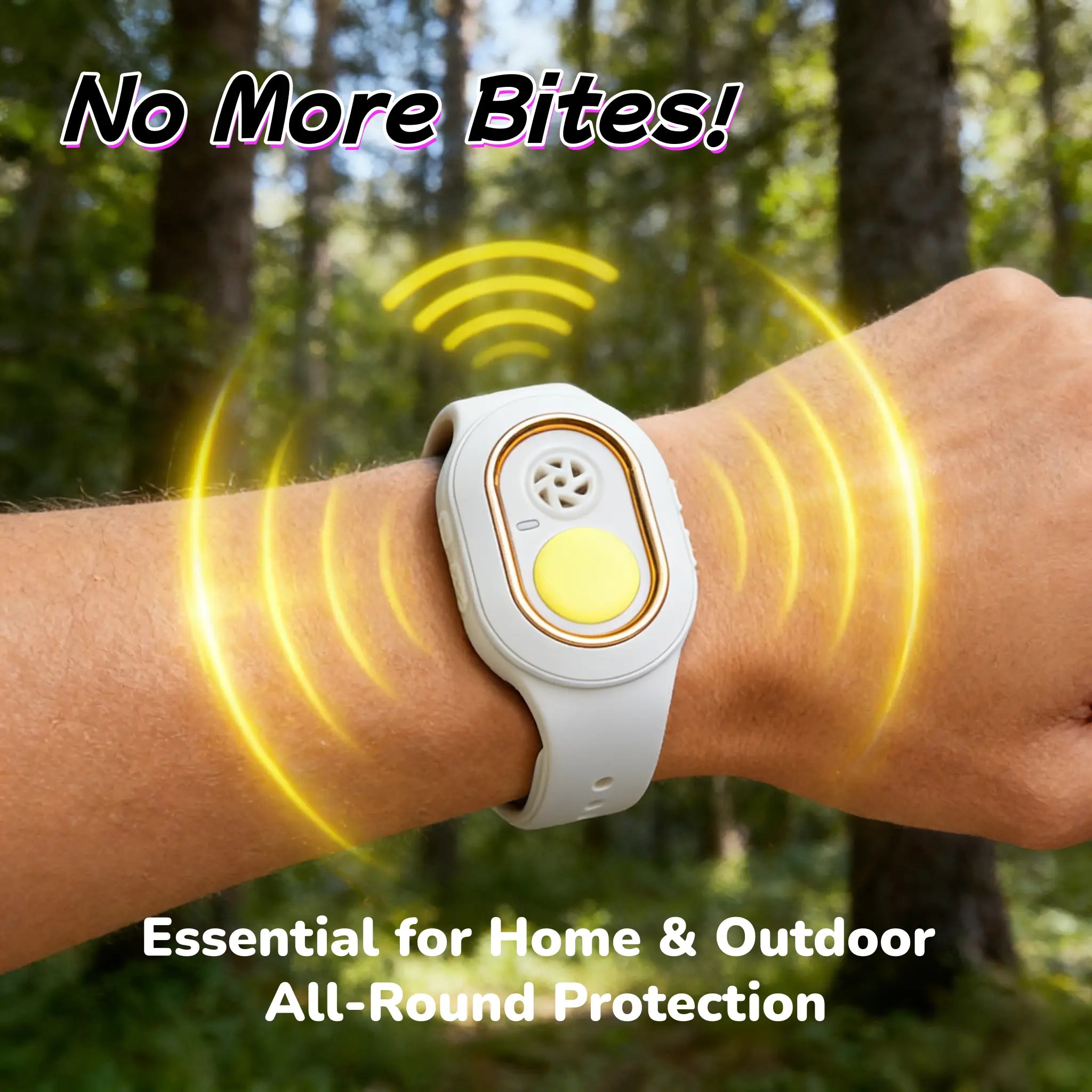 Rechargeable Ultrasonic & Yellow Light Mosquito Repellent Wristband
