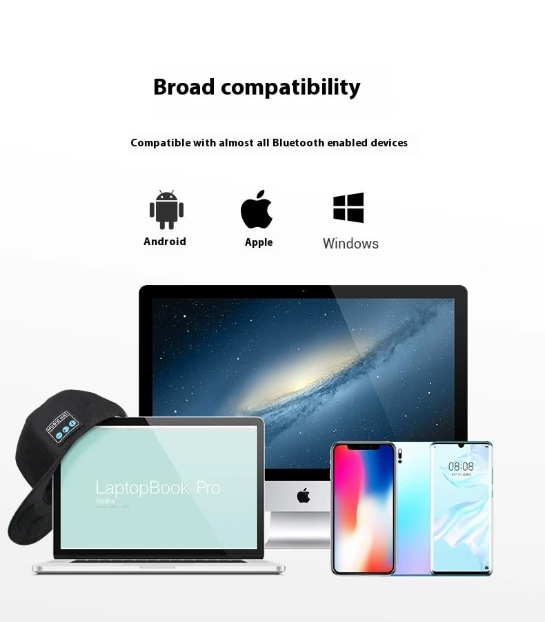 Outdoor Bluetooth Audio Cap - Wireless Music Hat for Sports & Outdoor Activities