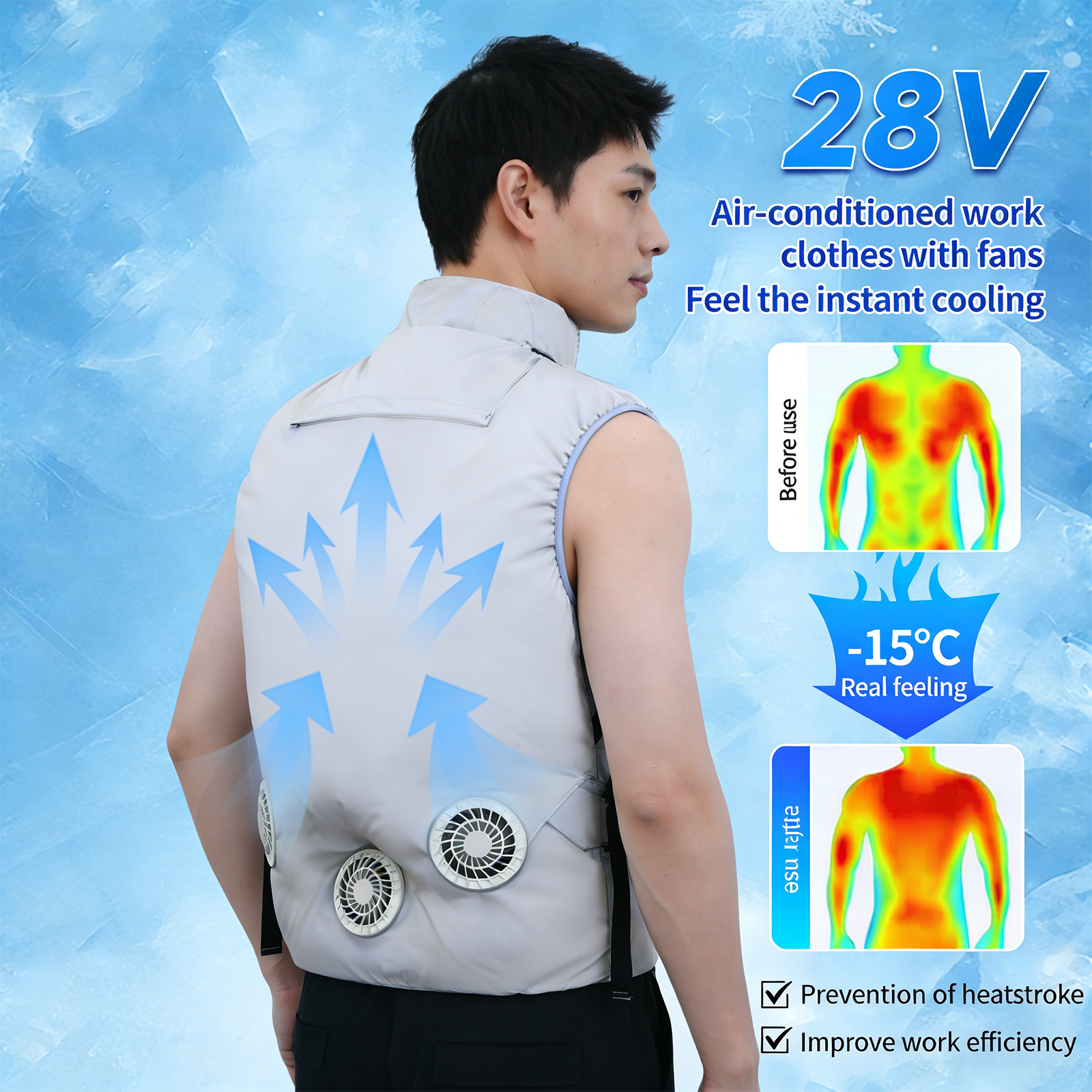 Dual Cooling Fan Shirt with Evaporative Cooling Pad | USB Cooling Apparel for Golf & Outdoor