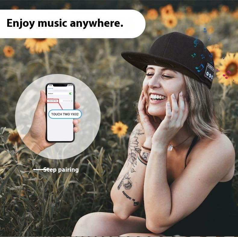 Outdoor Bluetooth Audio Cap - Wireless Music Hat for Sports & Outdoor Activities
