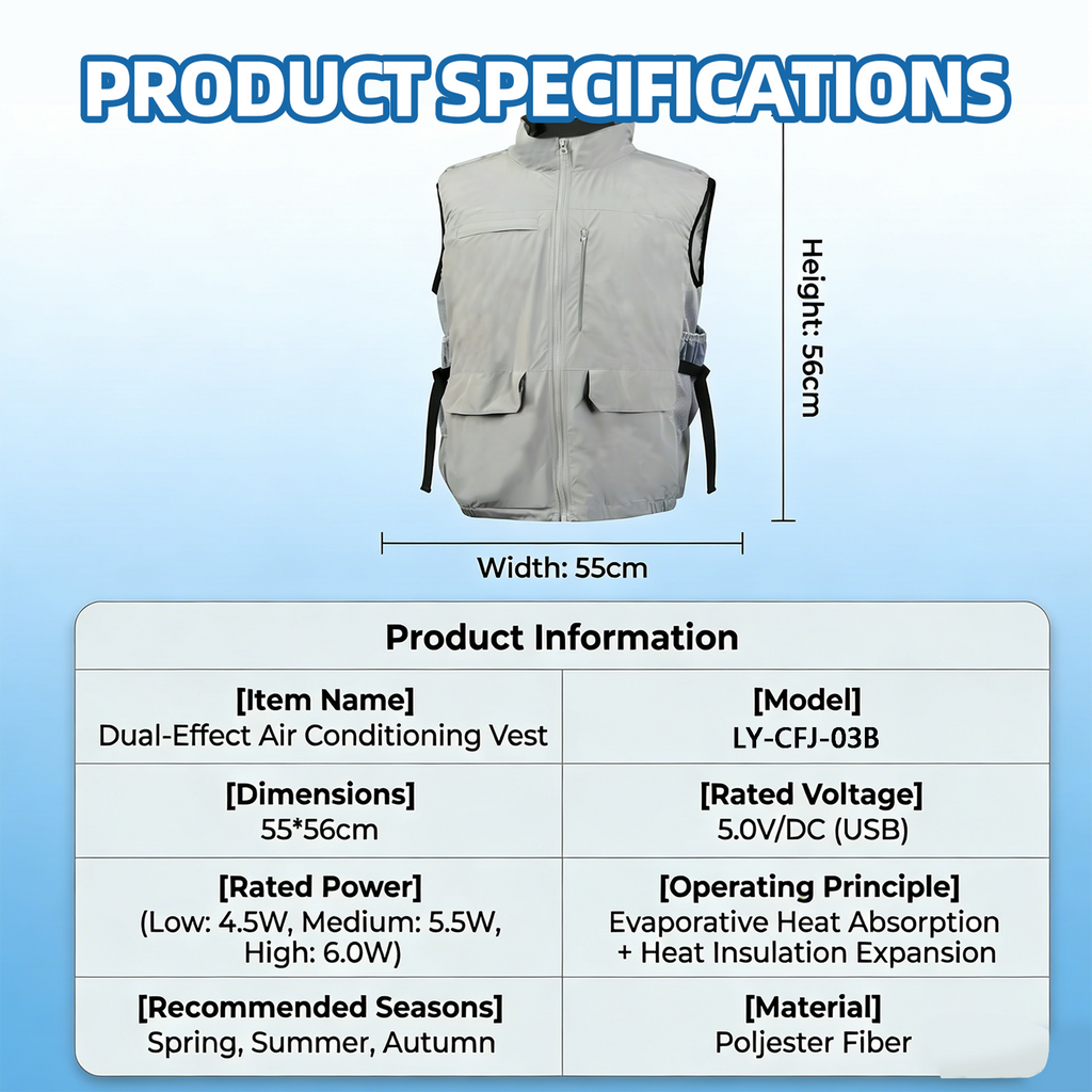 Dual Cooling Fan Shirt with Evaporative Cooling Pad | USB Cooling Apparel for Golf & Outdoor