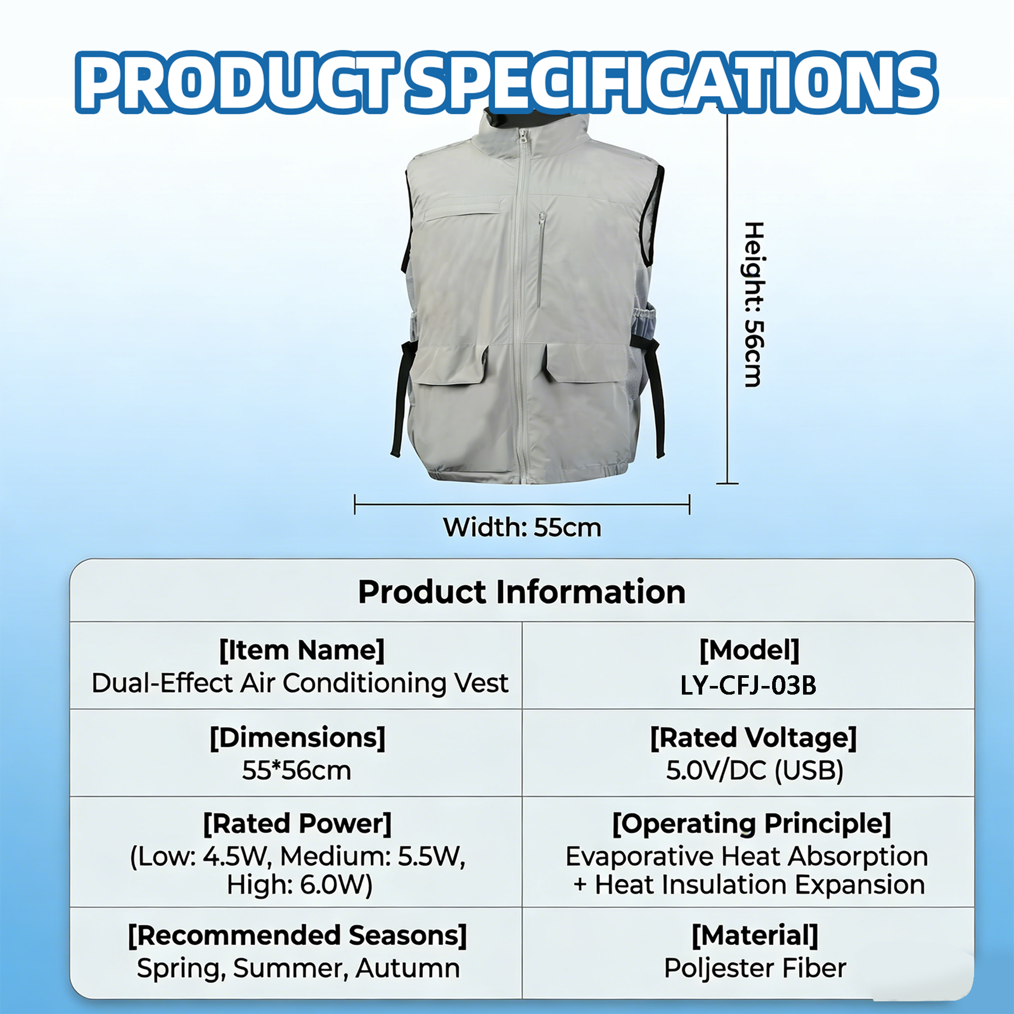 Dual Cooling Fan Shirt with Evaporative Cooling Pad | USB Cooling Apparel for Golf & Outdoor