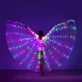 LED Belly Dance Wings with Telescopic Sticks - Glowing Performance Costume for Shows & Parties