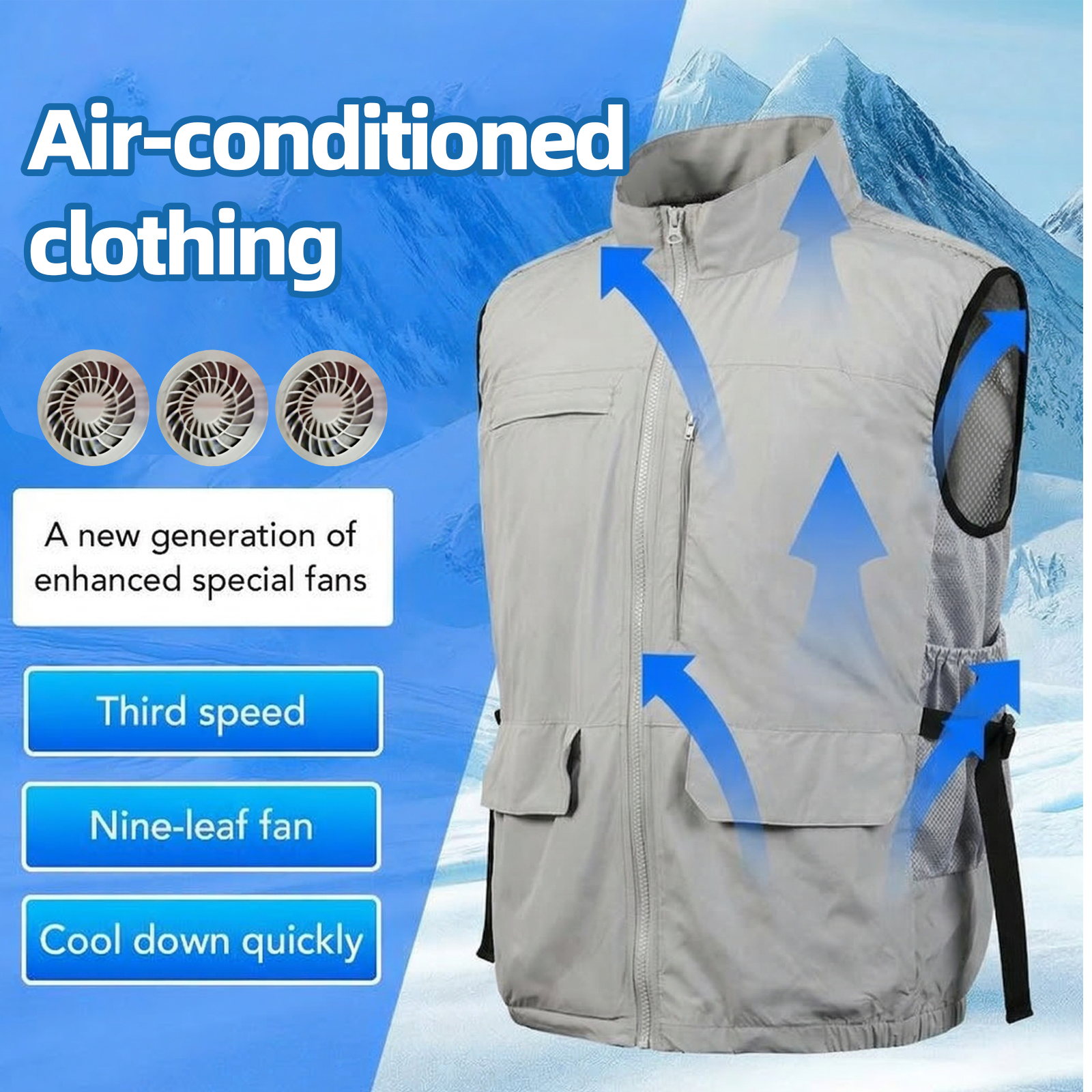 Dual Cooling Fan Shirt with Evaporative Cooling Pad | USB Cooling Apparel for Golf & Outdoor