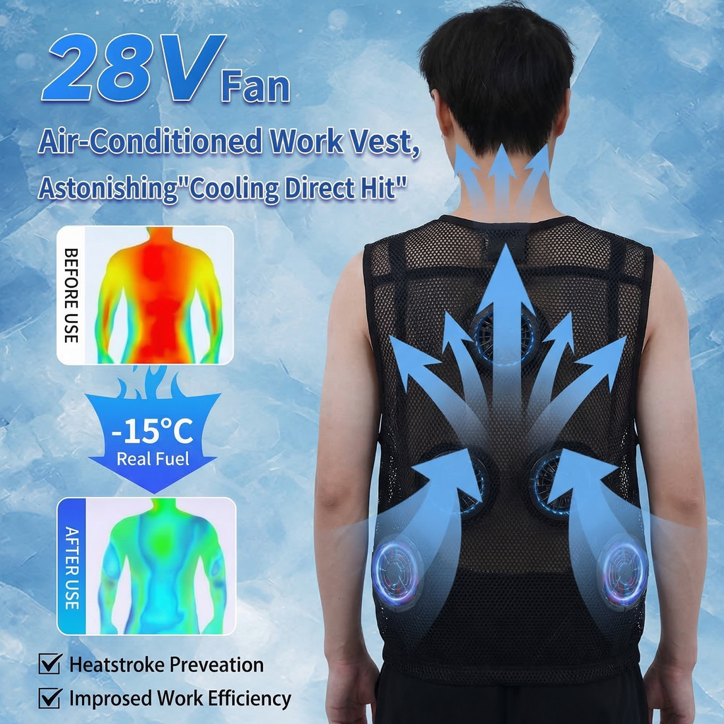 Triple-Fan Semiconductor Cooling Vest for Golf & Outdoor Sports