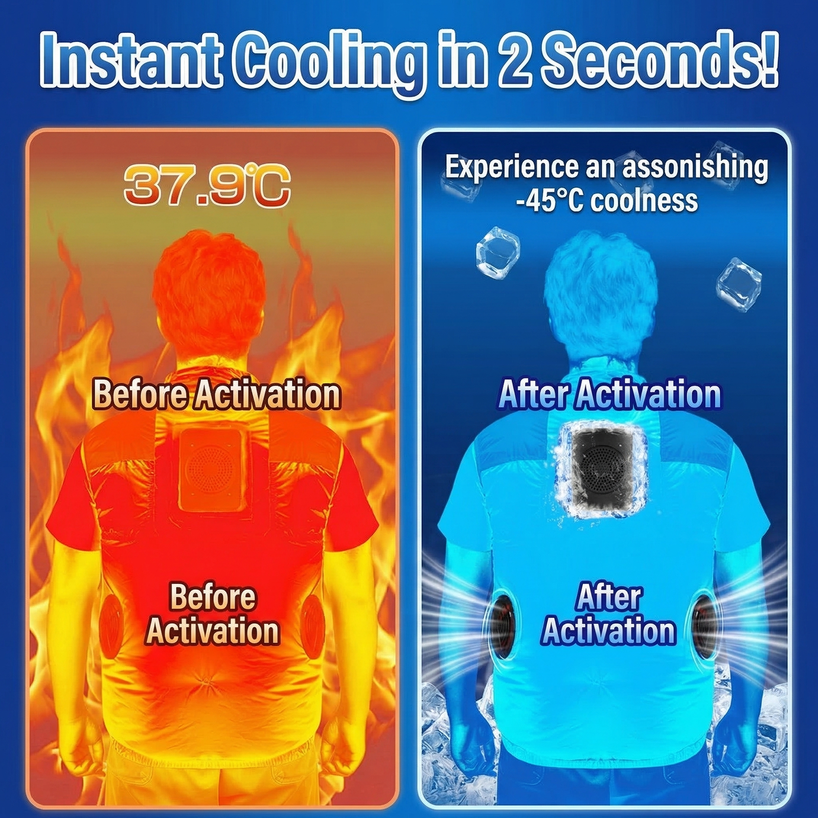 Triple-Fan Semiconductor Cooling Vest for Golf & Outdoor Sports