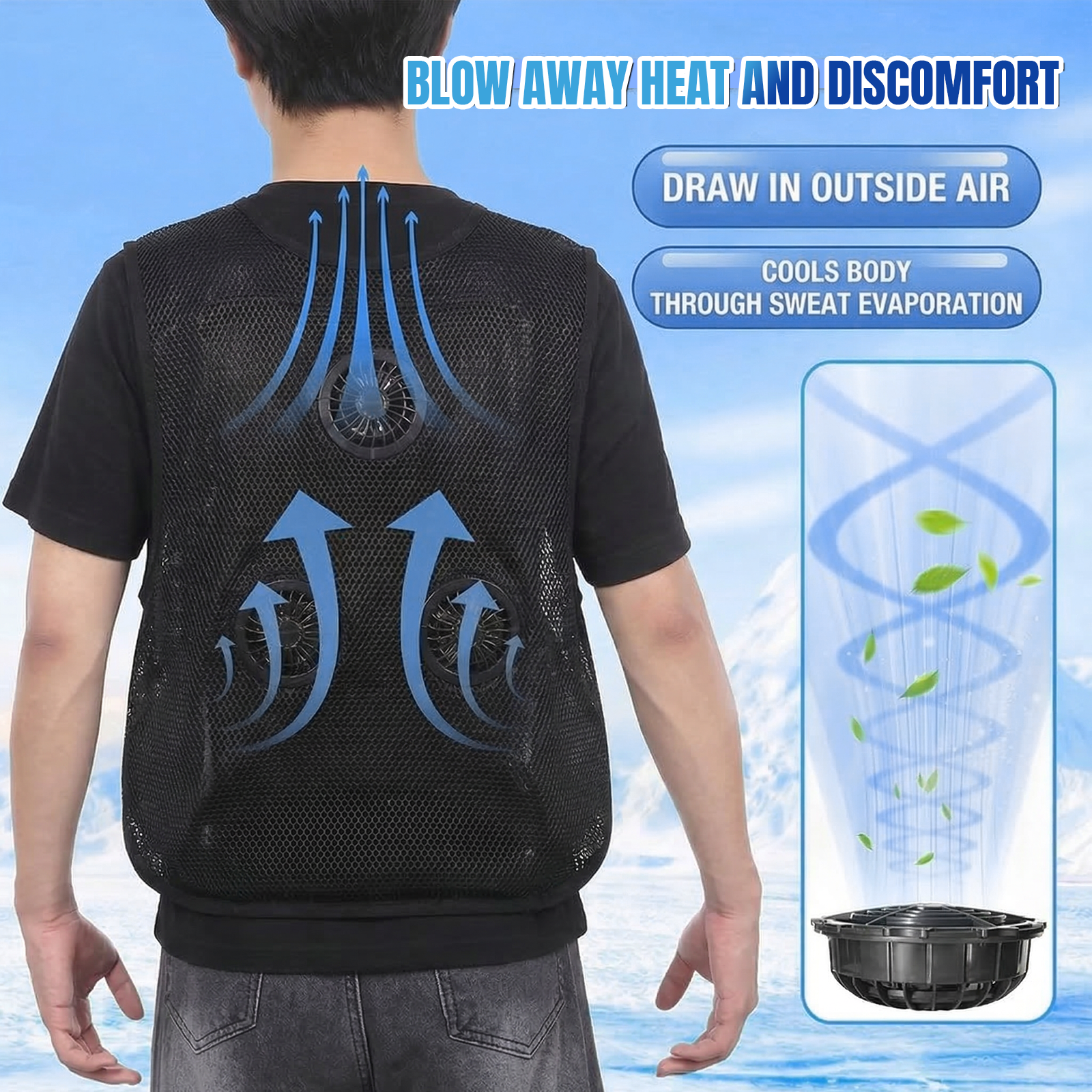 Triple-Fan Semiconductor Cooling Vest for Golf & Outdoor Sports
