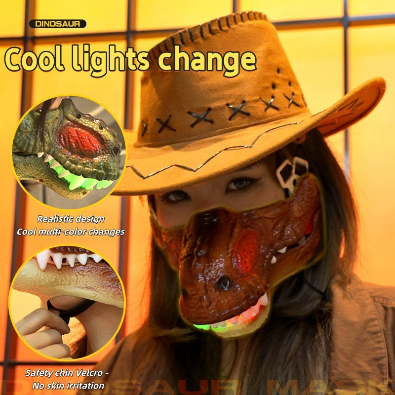 USB Glowing Dinosaur Mask | Talking & Spraying Party Prop