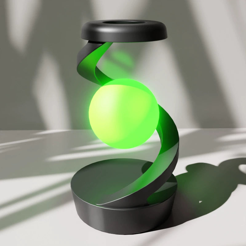Floating Rotating LED Lamp with Wireless Charging – Modern Table Light