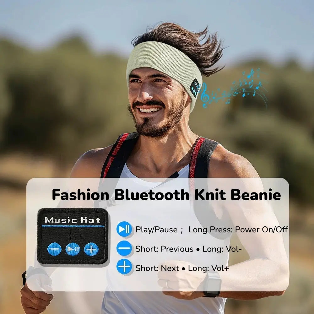 Bluetooth Sports Headband with Headphones | Sweatproof Wireless Headband for Running, Yoga & Workout