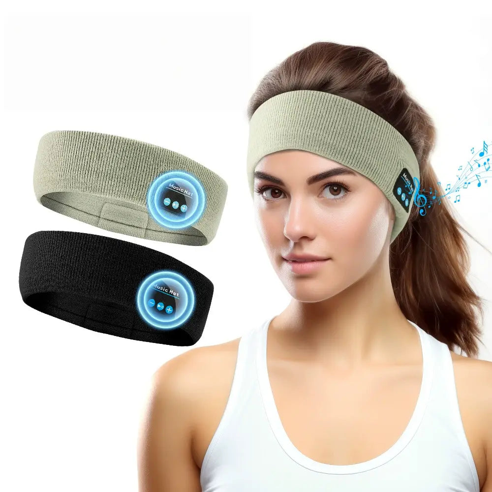 Bluetooth Sports Headband with Headphones | Sweatproof Wireless Headband for Running, Yoga & Workout