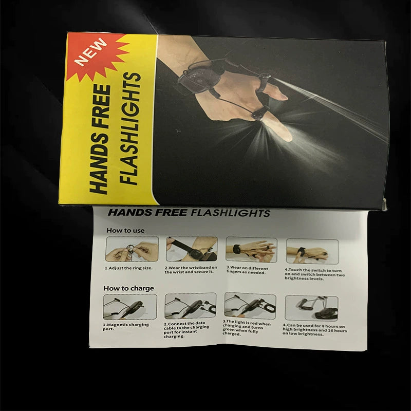 Rechargeable Wrist LED Finger Lights – Portable Flashlight for Night Fishing, Repair & Outdoor Activities