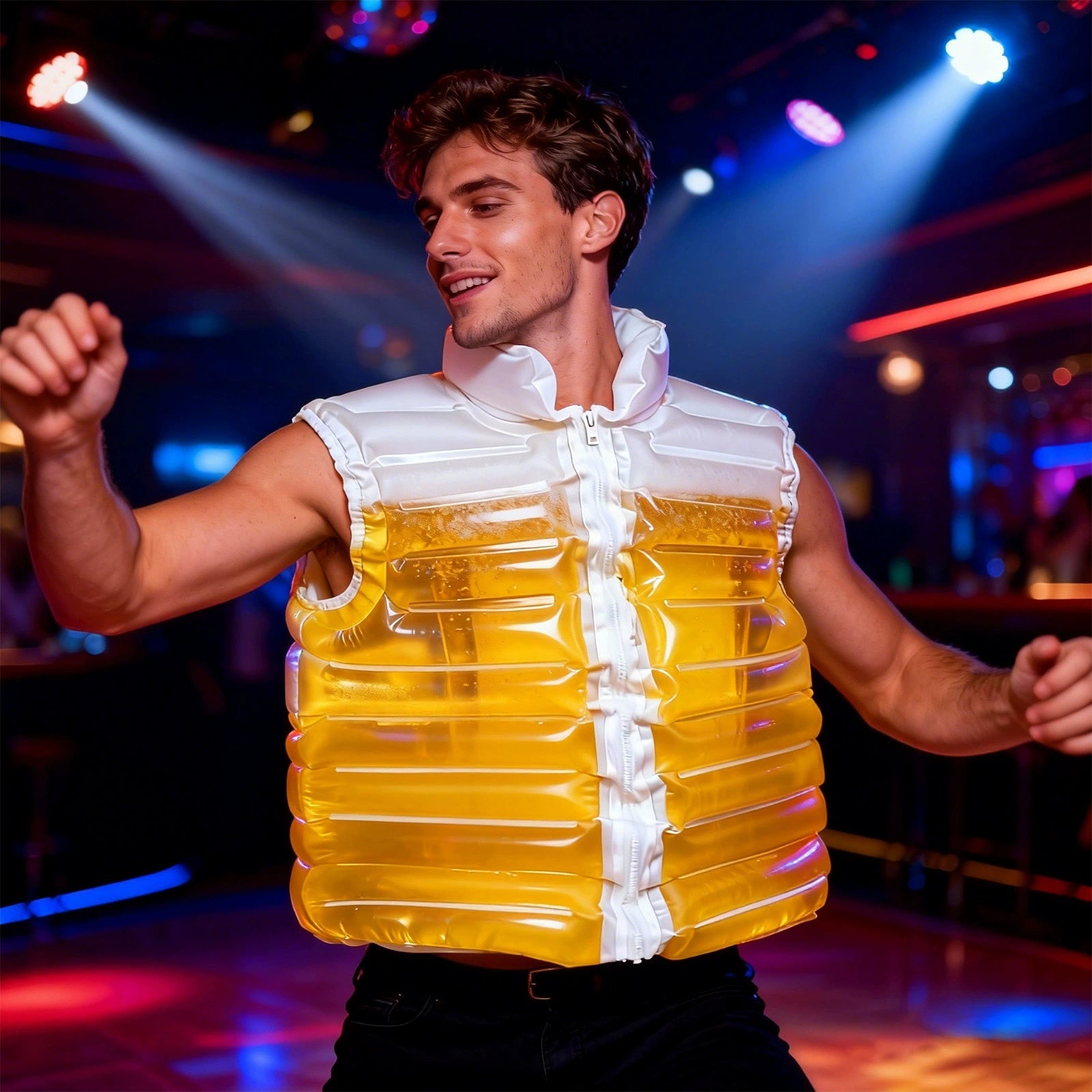 Transparent Inflatable Beer Jacket | Custom Liquid-Fill Novelty Party Coat