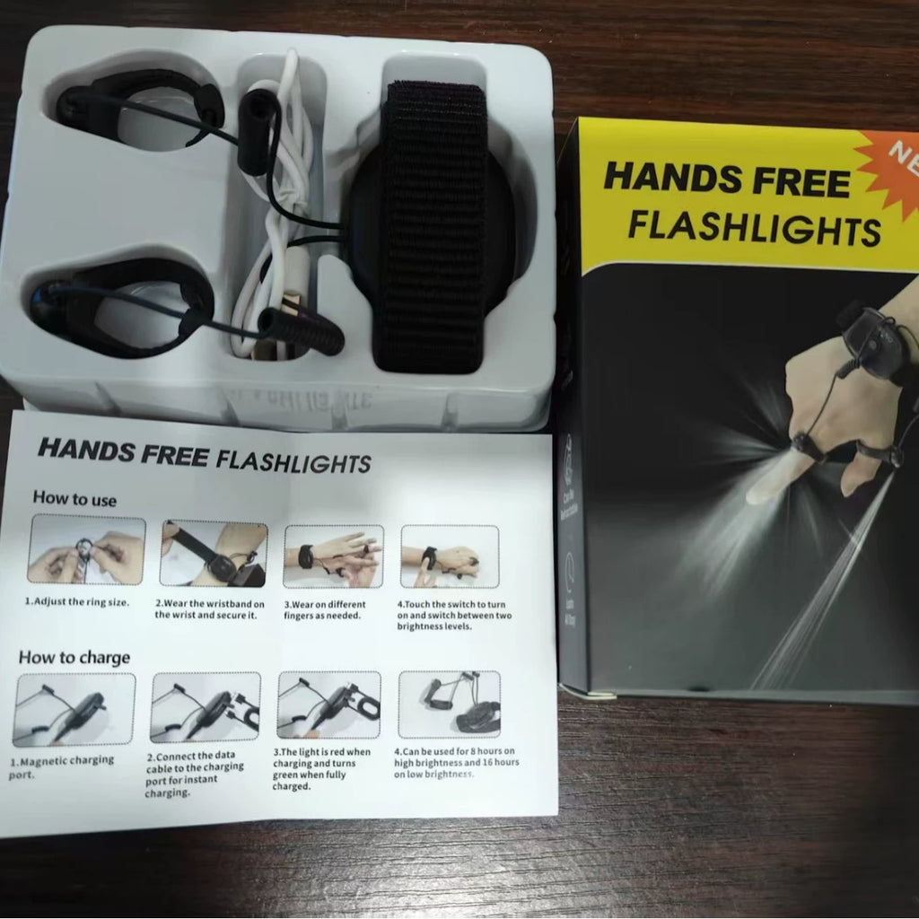 Rechargeable Wrist LED Finger Lights – Portable Flashlight for Night Fishing, Repair & Outdoor Activities