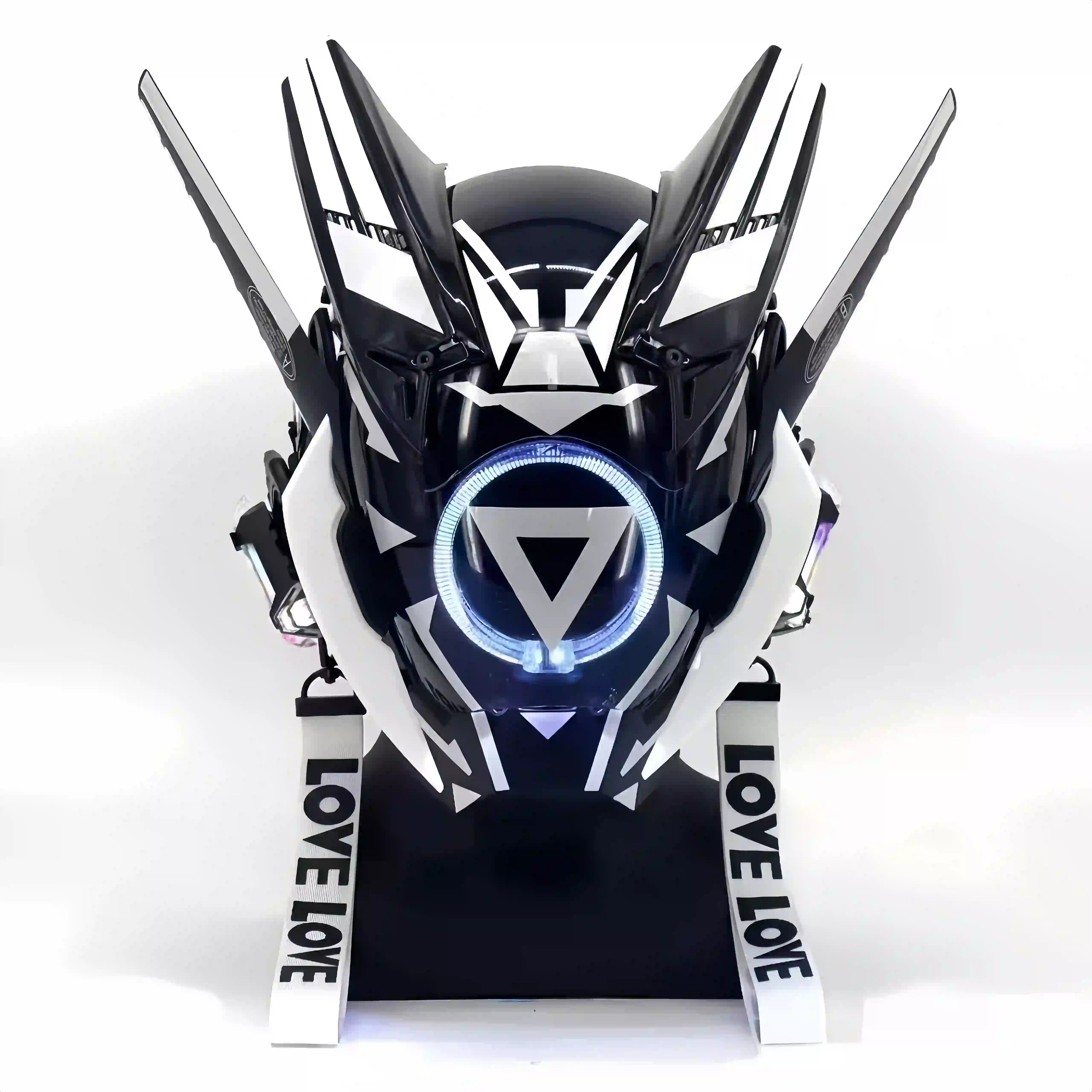 Techwear Punk Cosplay Mask for Men – Futuristic Light-up Helmet for Parties, Festivals & Halloween
