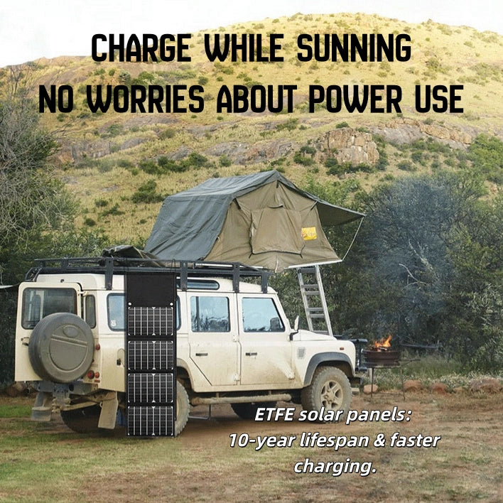 Portable Foldable Solar Panel Charger – 5V/18V/12V Fast Charging for Laptops, Phones & Power Banks