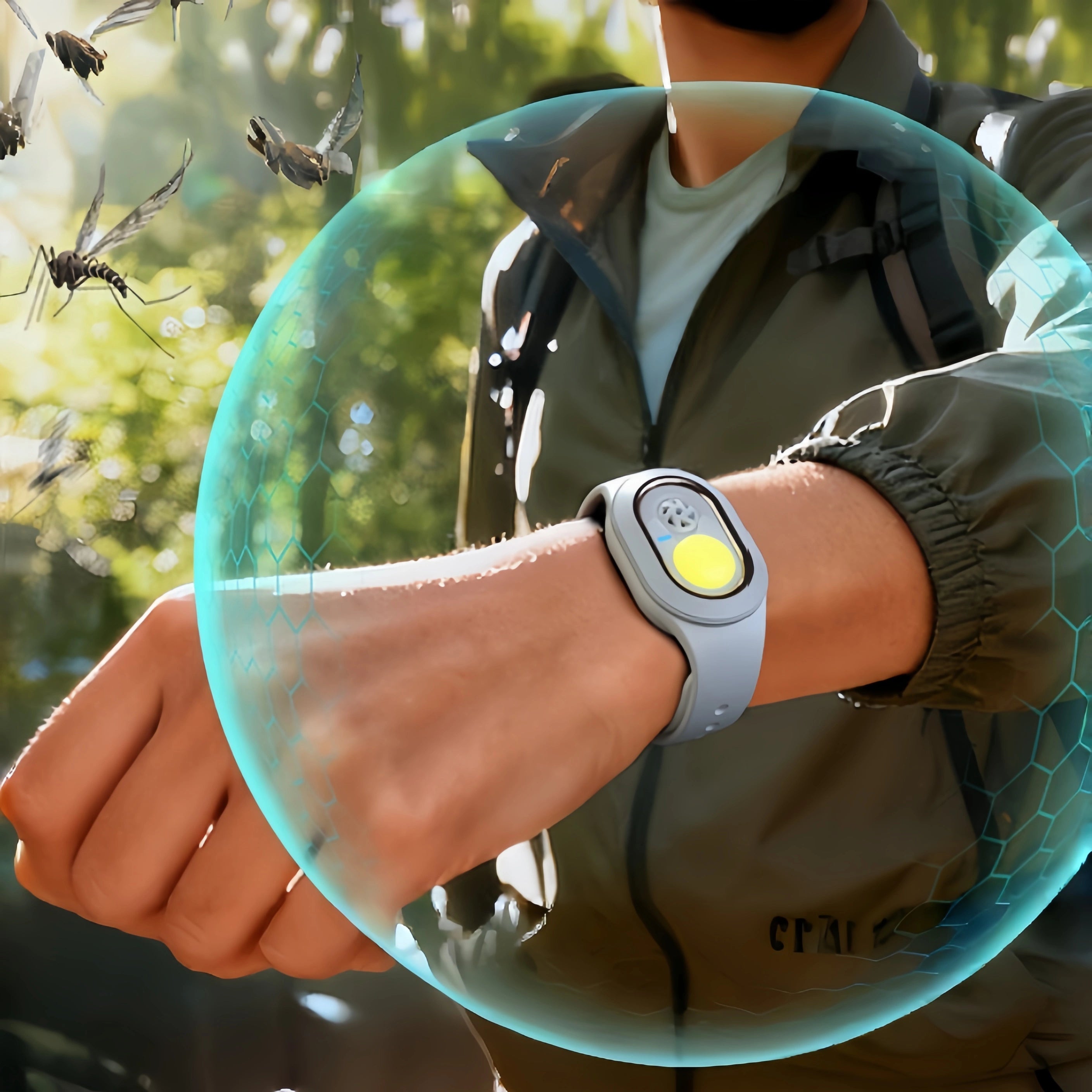 Rechargeable Ultrasonic & Yellow Light Mosquito Repellent Wristband