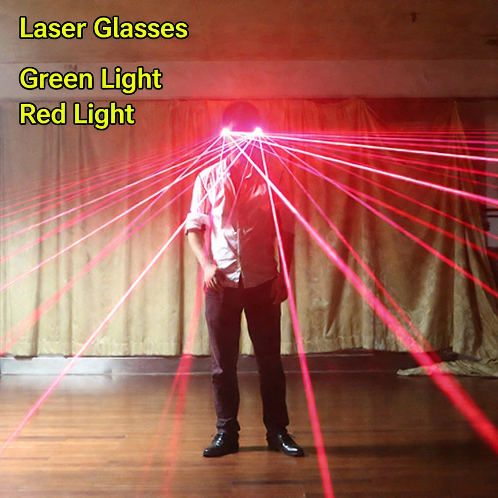 LED Laser Glasses | Red/Green Light Show Glasses for Parties & Performances