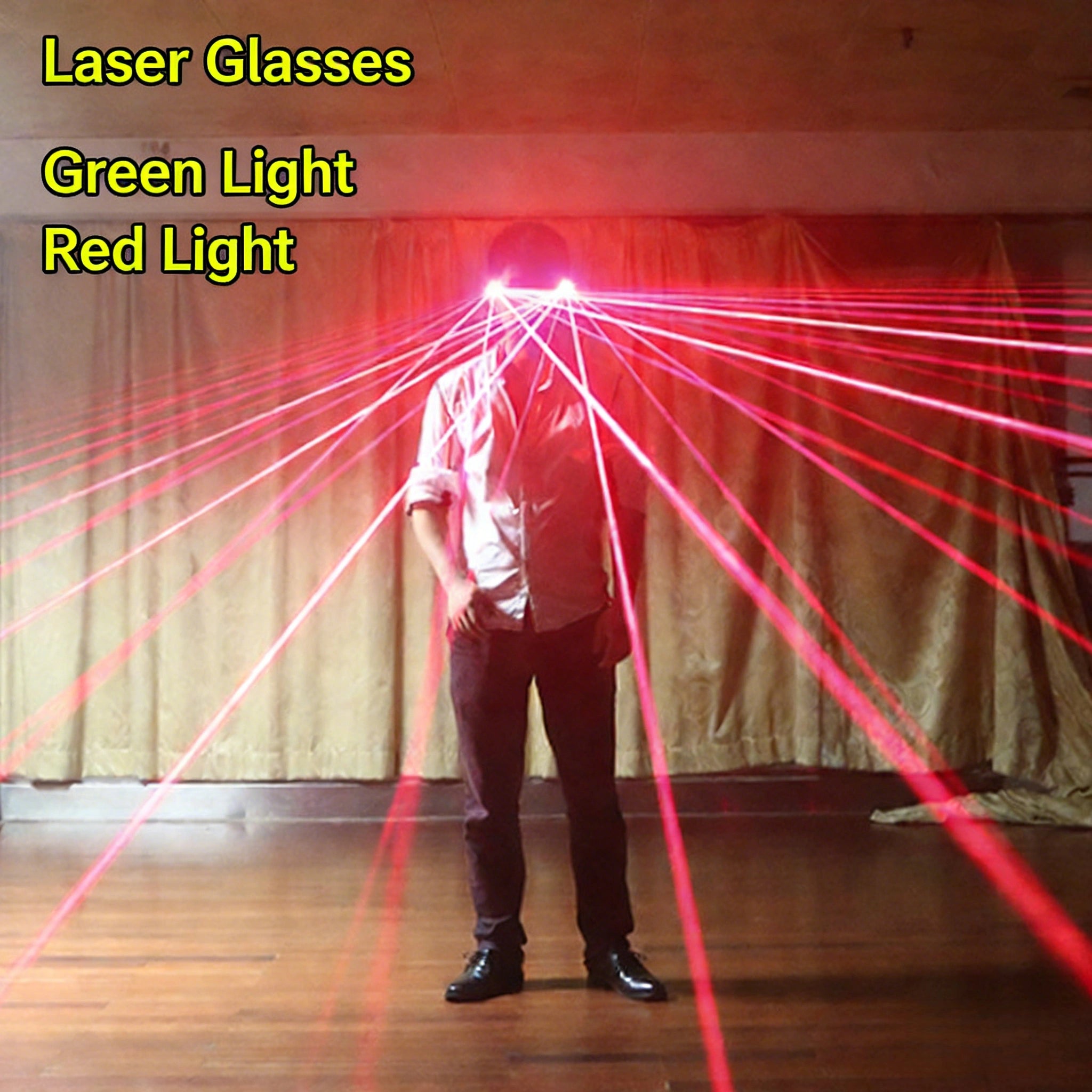 LED Laser Glasses | Red/Green Light Show Glasses for Parties & Performances